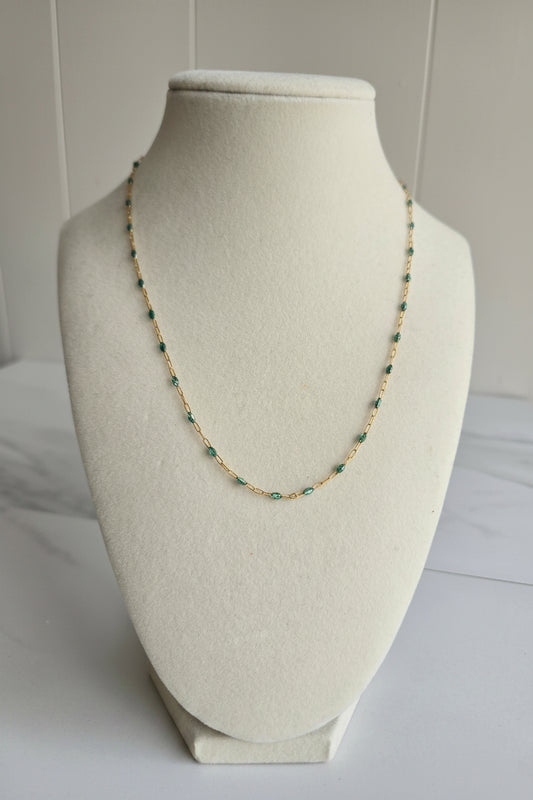 Spreading Sonshine Turquoise Enamel Necklace
