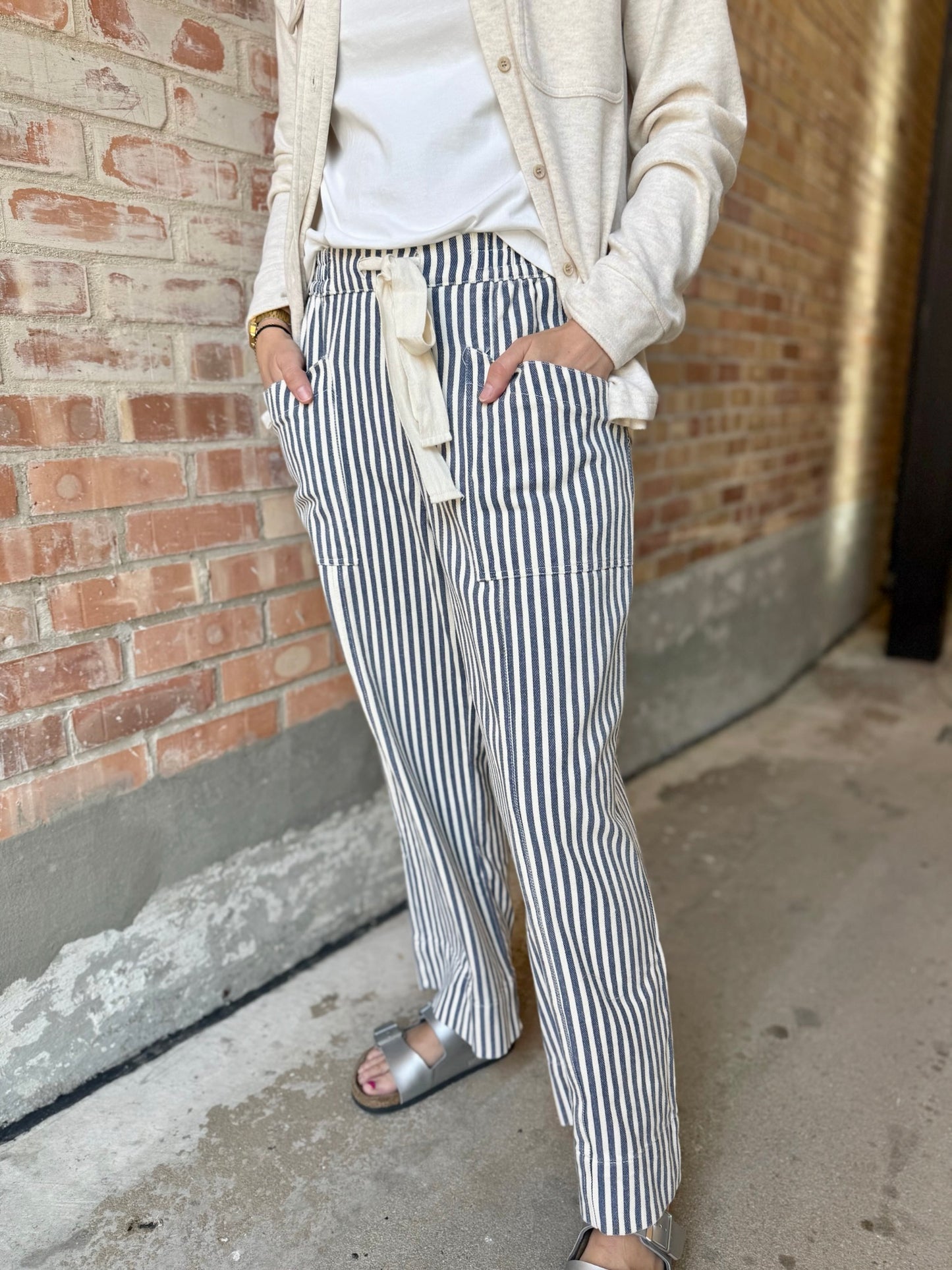 Striped Drawstring Pants