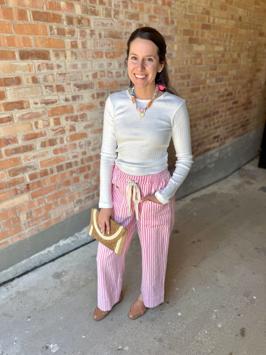 Striped Drawstring Pants