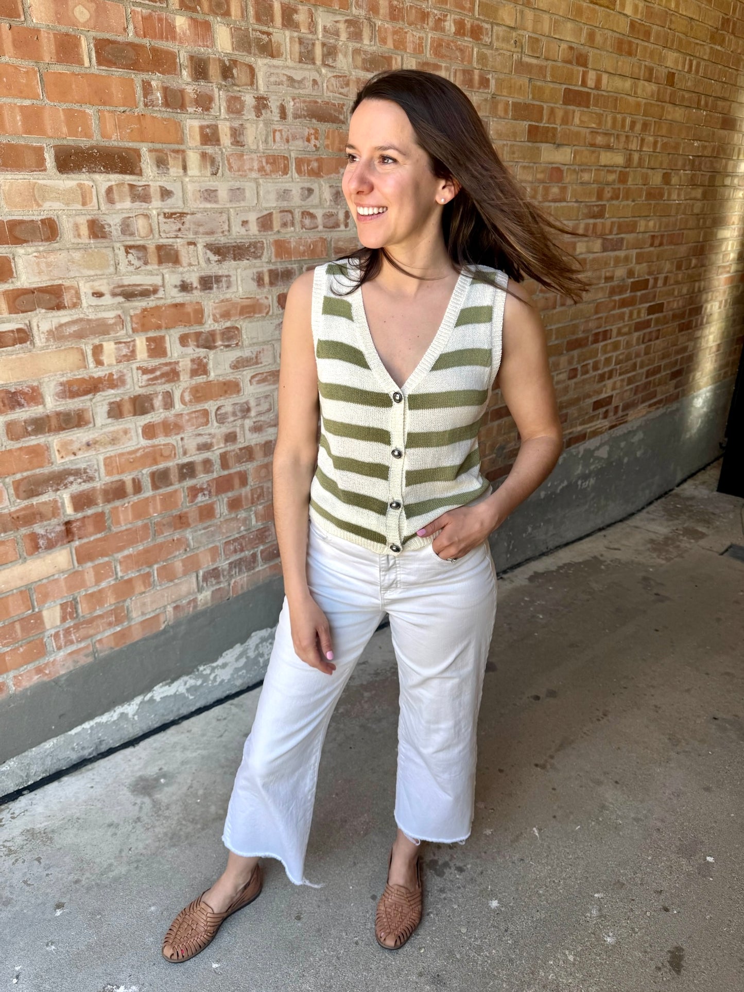 Striped Knit Vest Top