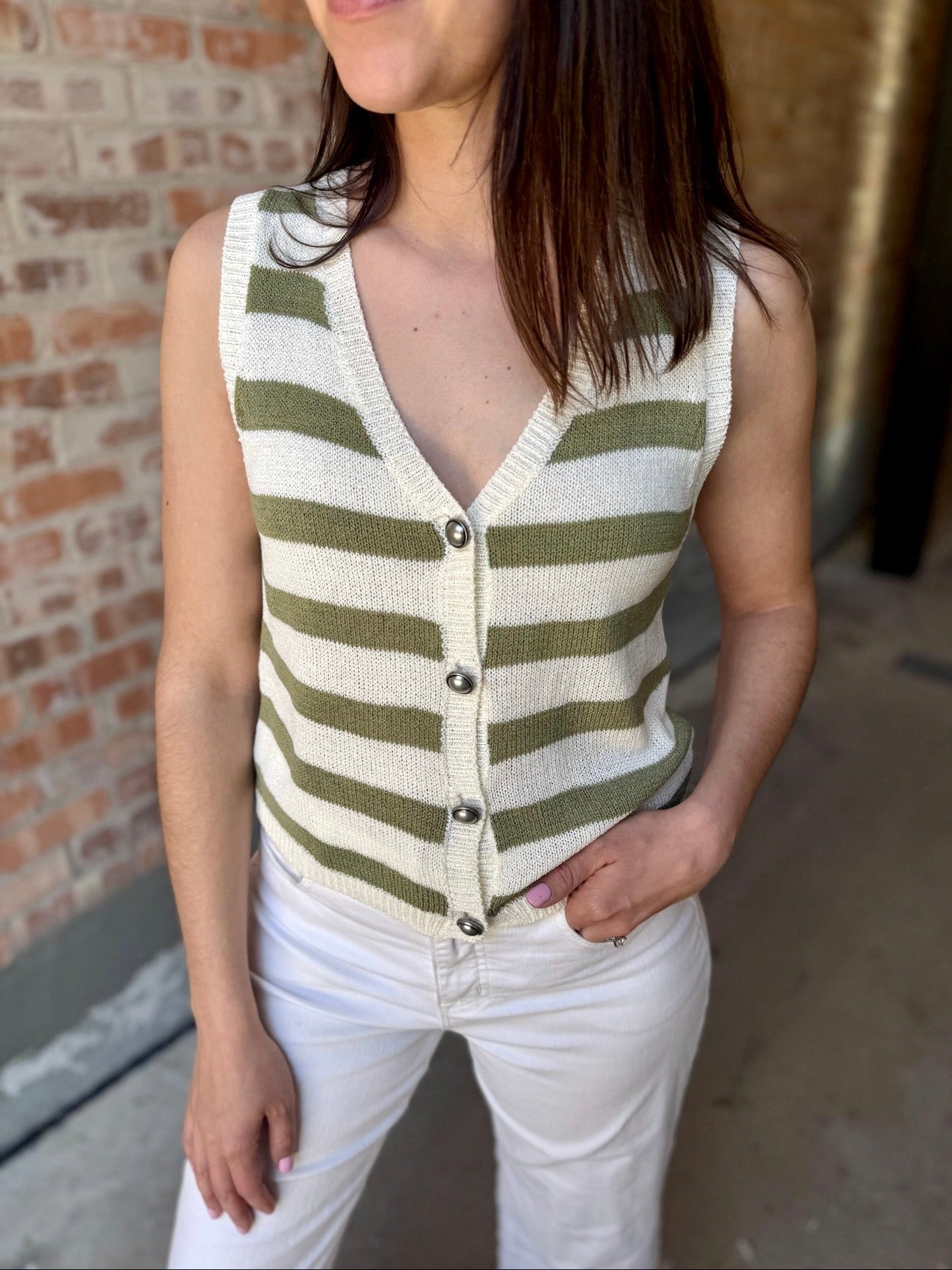 Striped Knit Vest Top