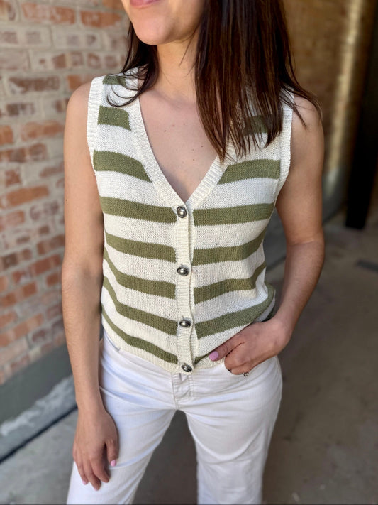 Striped Knit Vest Top