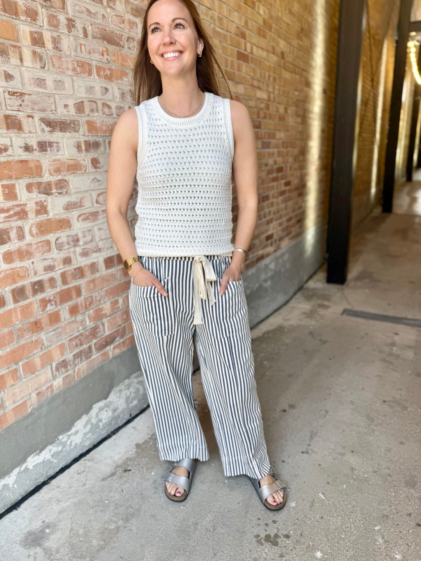 Striped Drawstring Pants