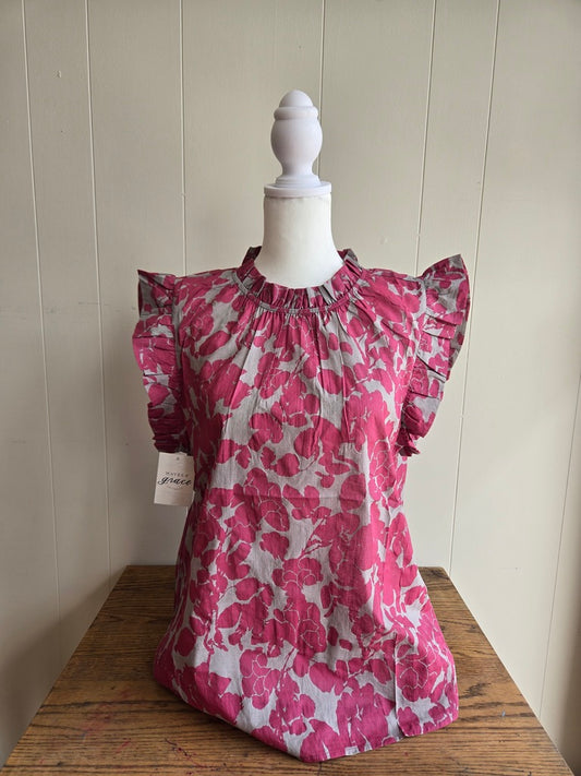 Magenta Floral Top