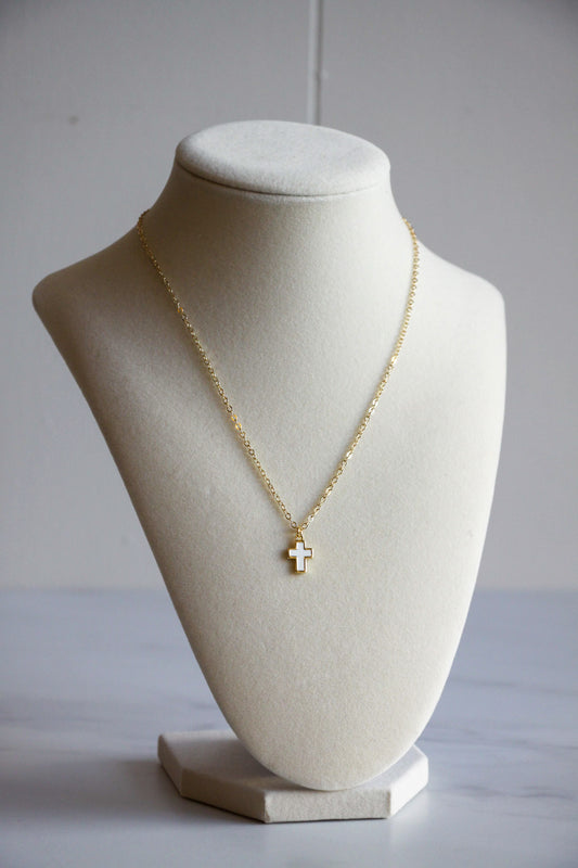 White Cross Necklace