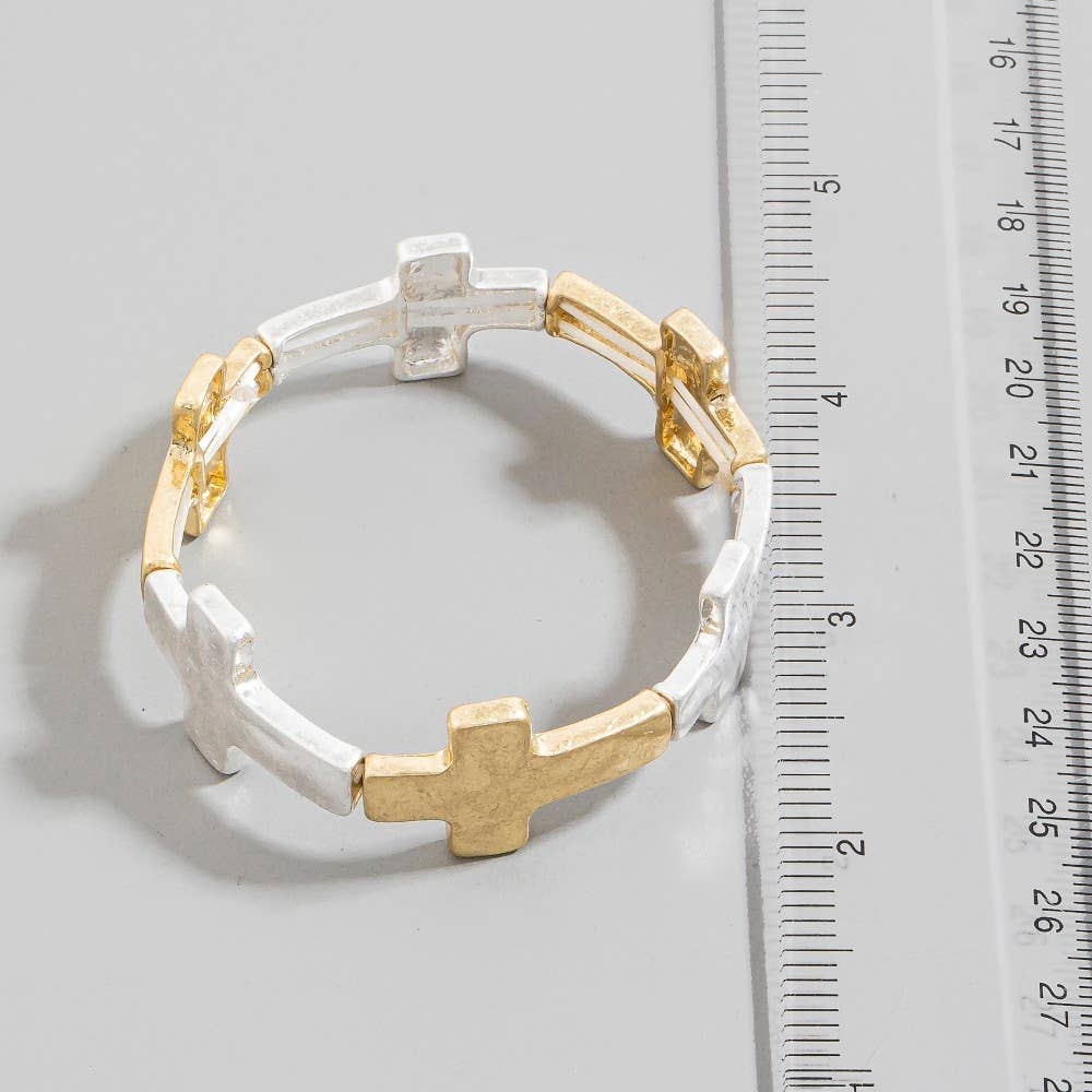 Metallic Cross Link Bracelet