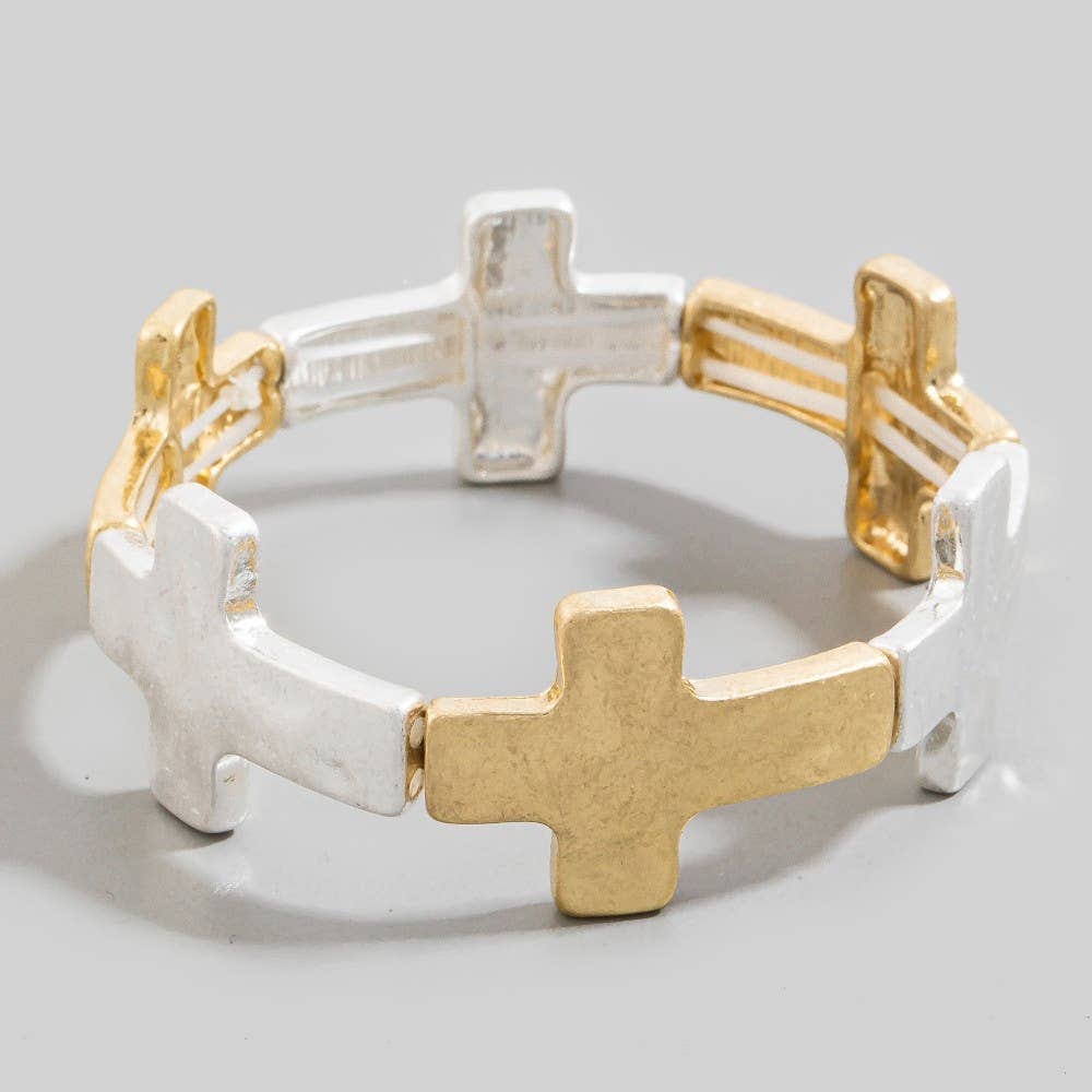 Metallic Cross Link Bracelet