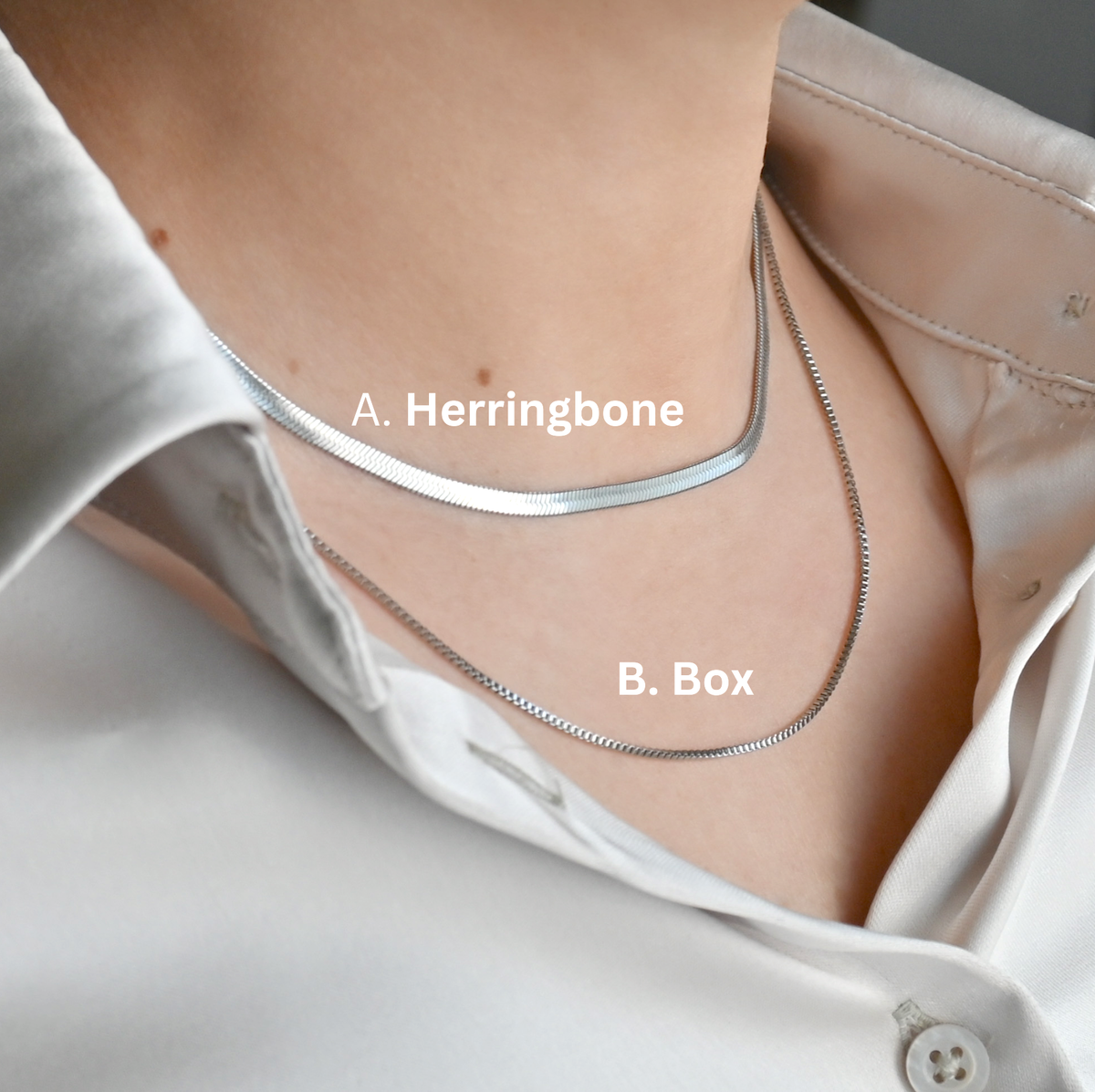 Silver Layering Necklaces - Stainless Steel