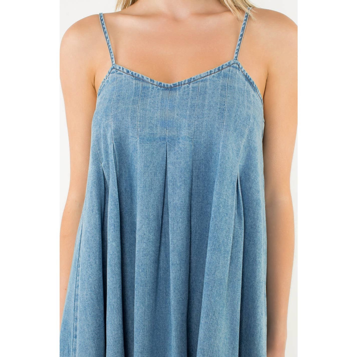Denim Strap Midi Dress