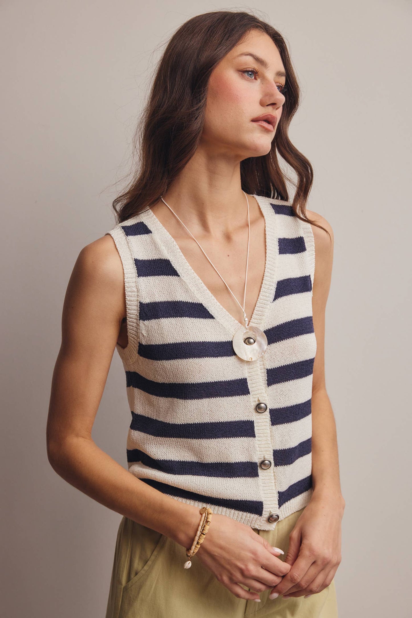 Striped Knit Vest Top
