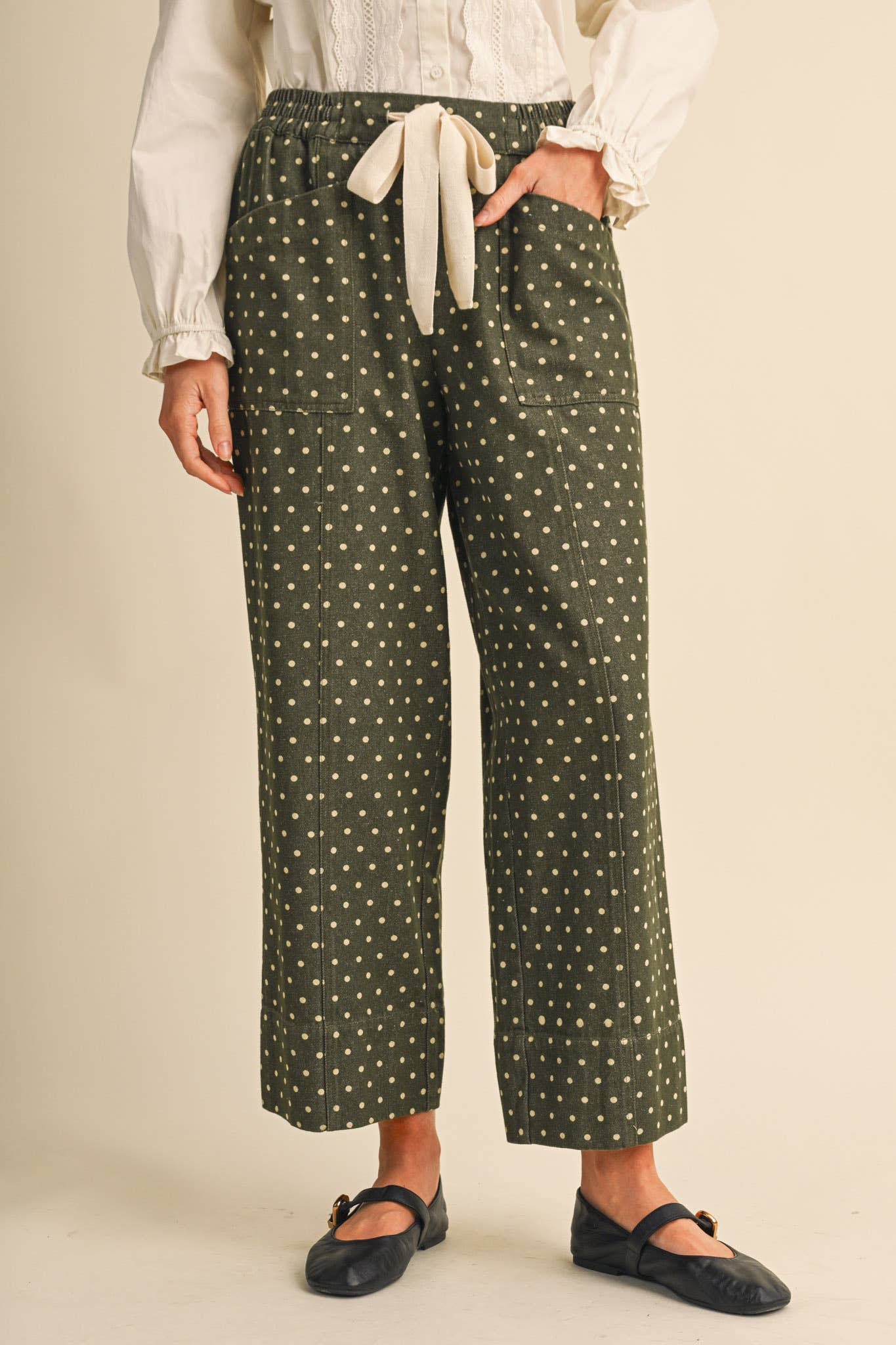 Polka Dot Cropped Pants