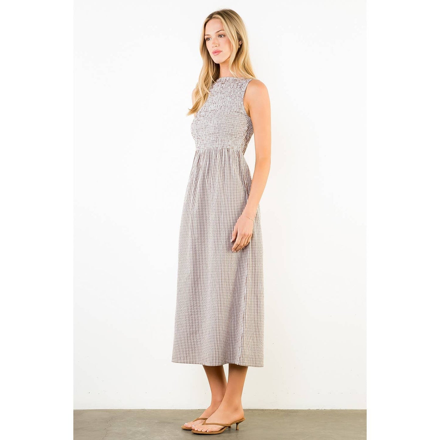 Smocked Gingham Dress