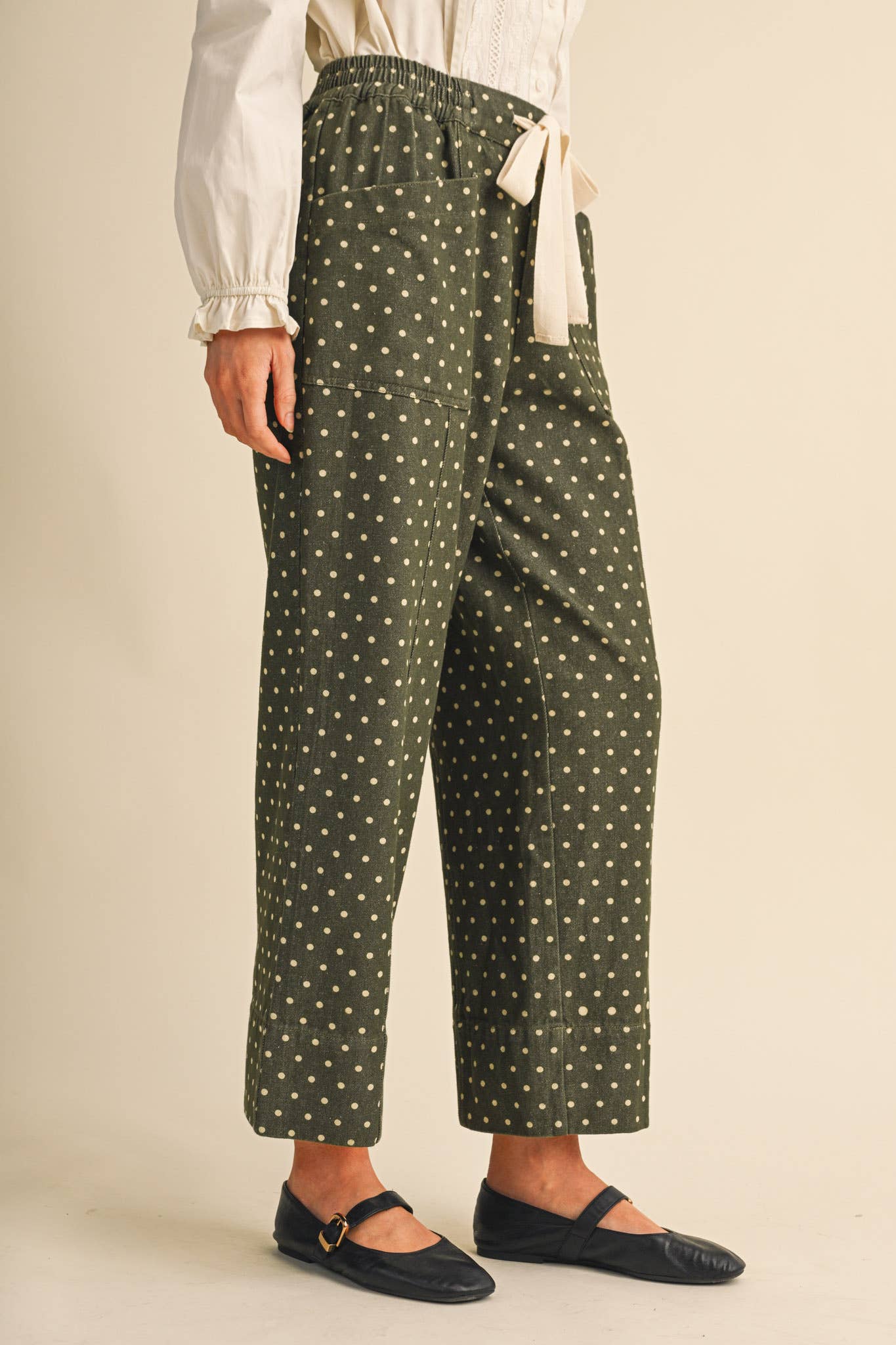 Polka Dot Cropped Pants