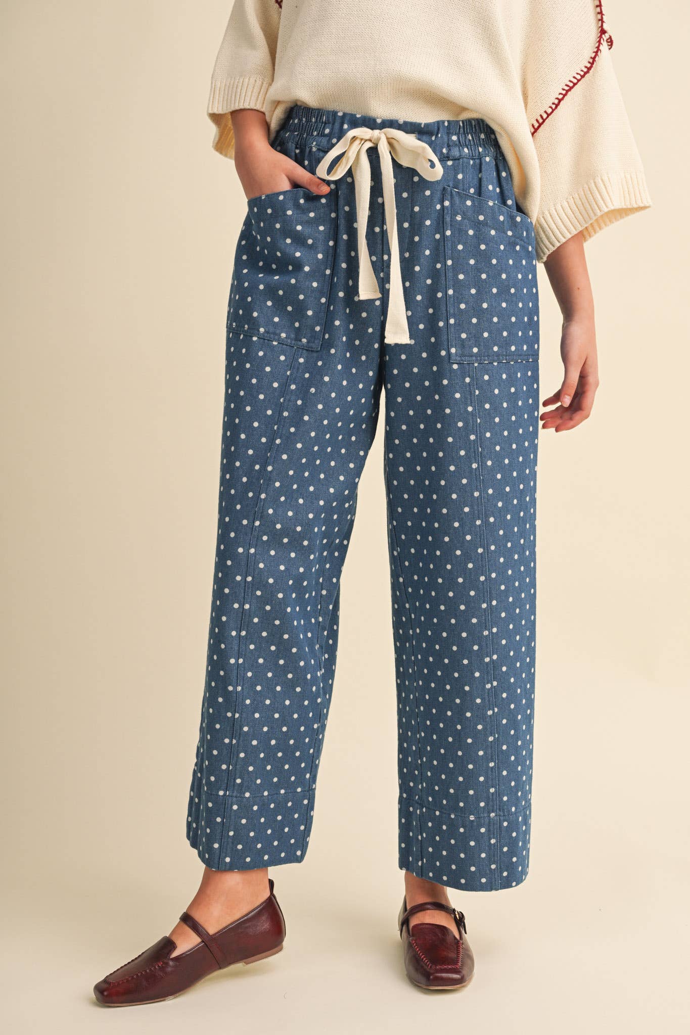 Polka Dot Cropped Pants