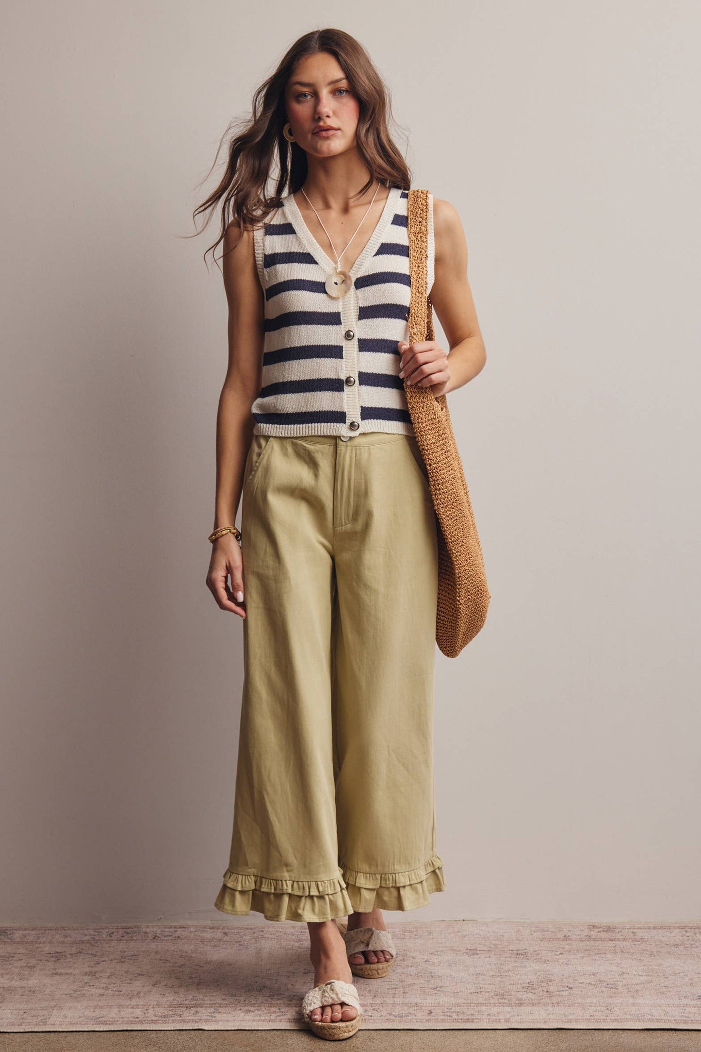 Striped Knit Vest Top