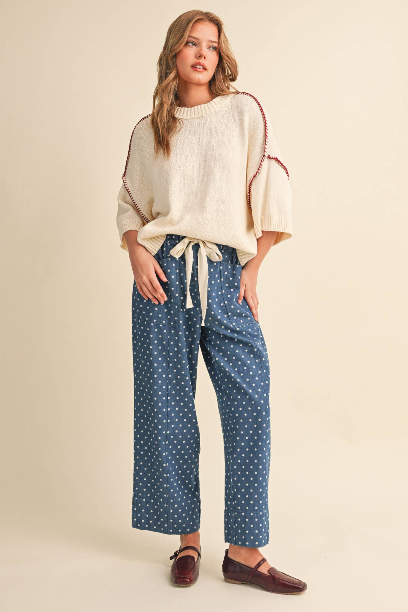 Polka Dot Cropped Pants