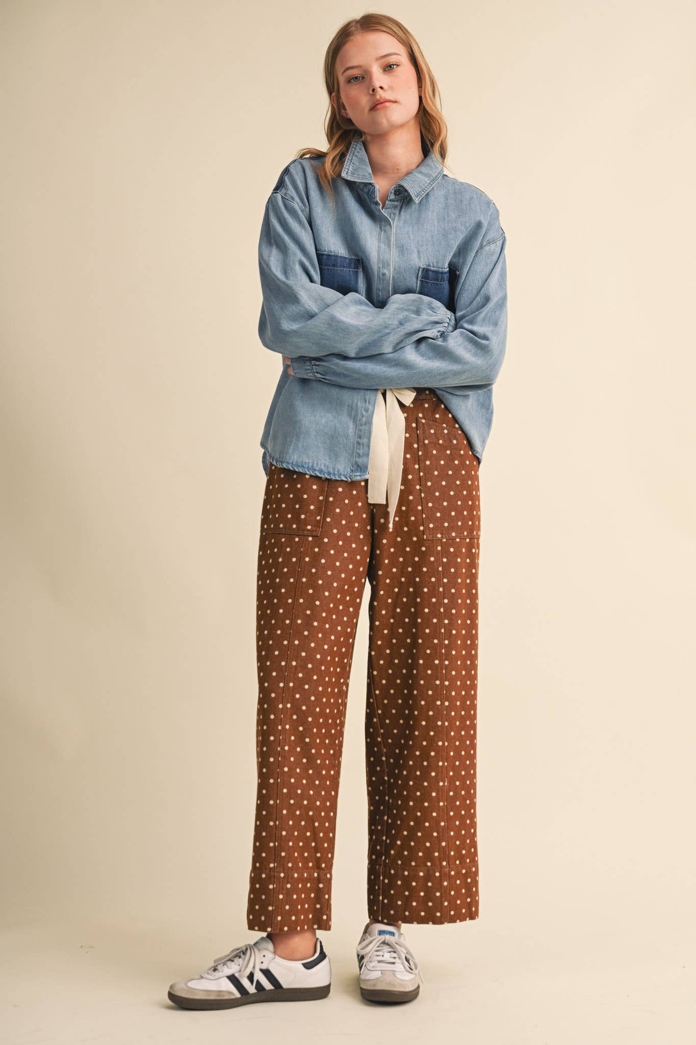 Polka Dot Cropped Pants