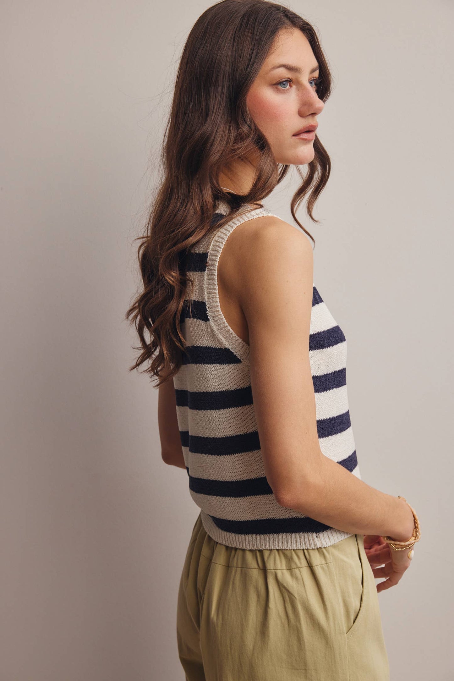 Striped Knit Vest Top
