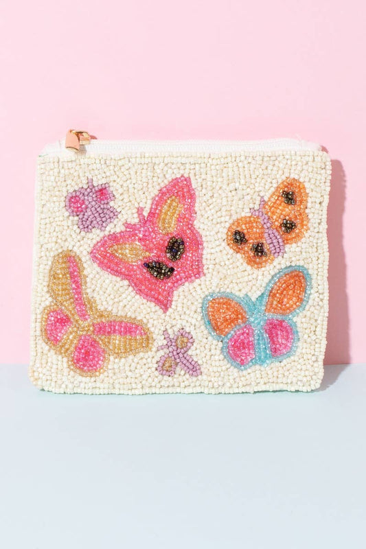 Butterfly Beaded Coin Purse