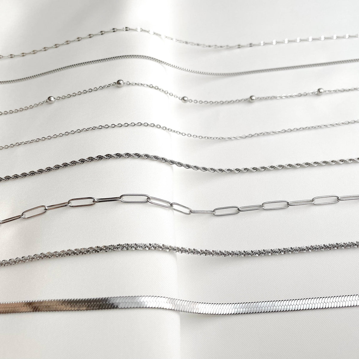 Silver Layering Necklaces - Stainless Steel