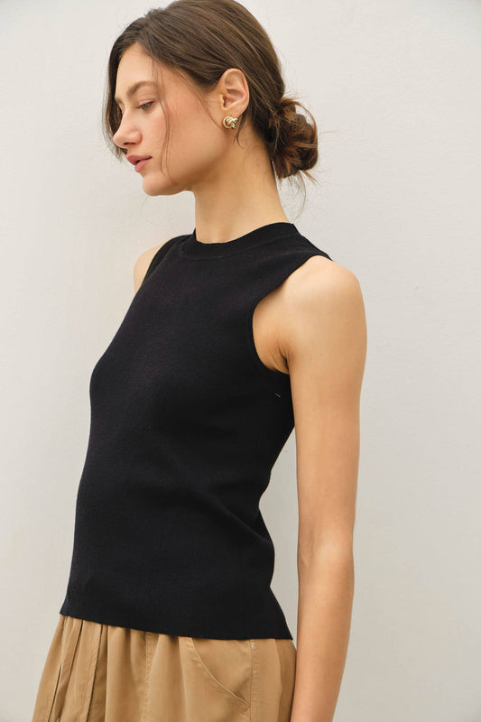 SLEEVELESS KNITTED TANK