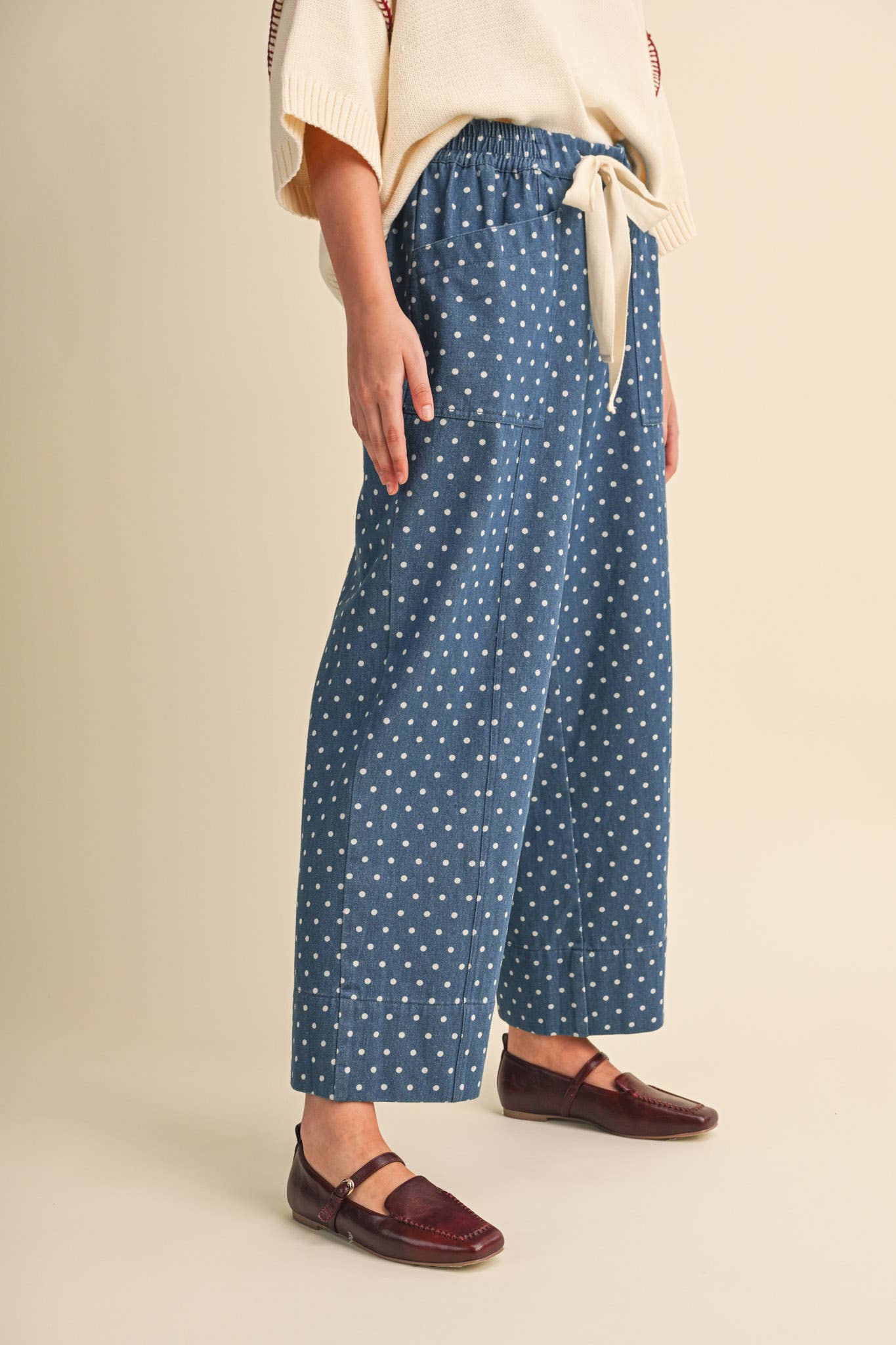 Polka Dot Cropped Pants
