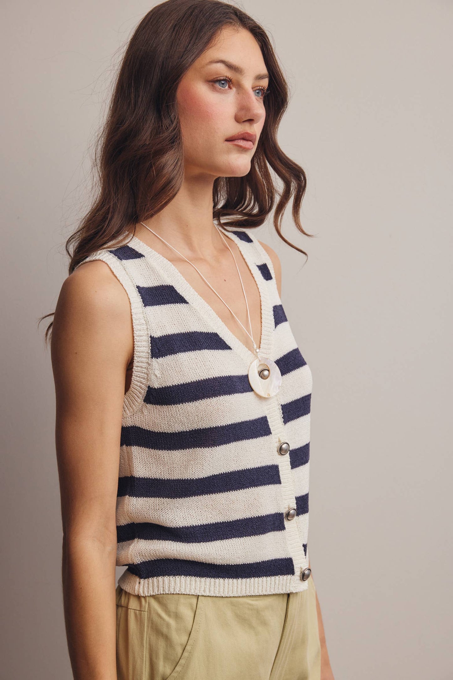 Striped Knit Vest Top
