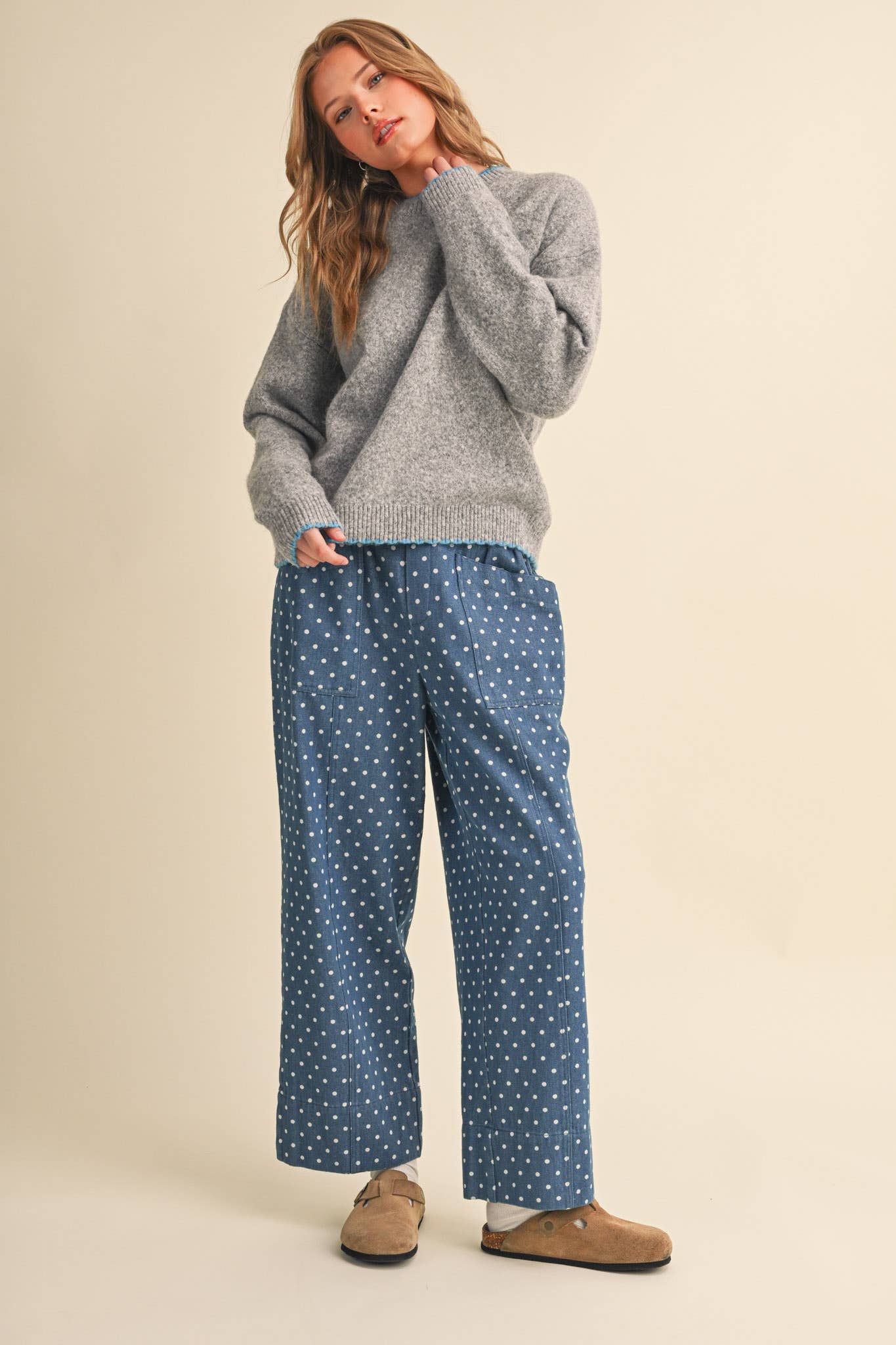 Polka Dot Cropped Pants