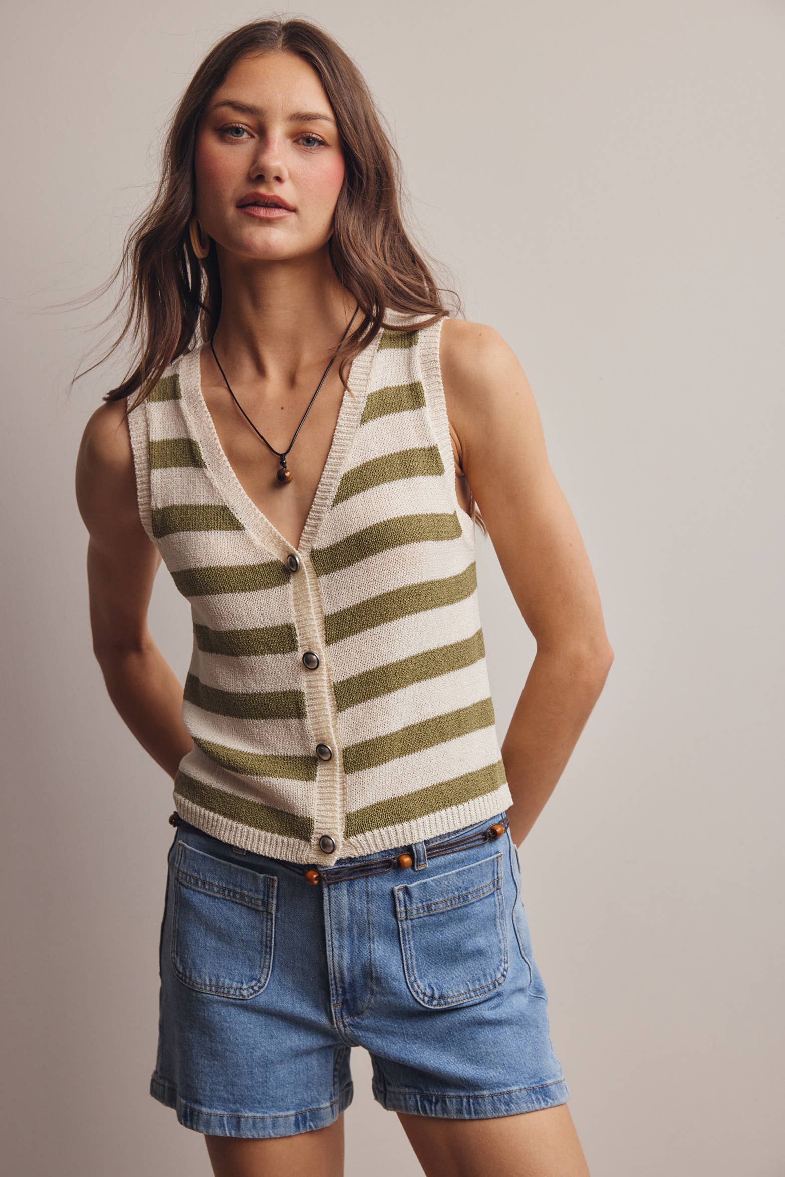 Striped Knit Vest Top – Waves of Grace Letter Co.