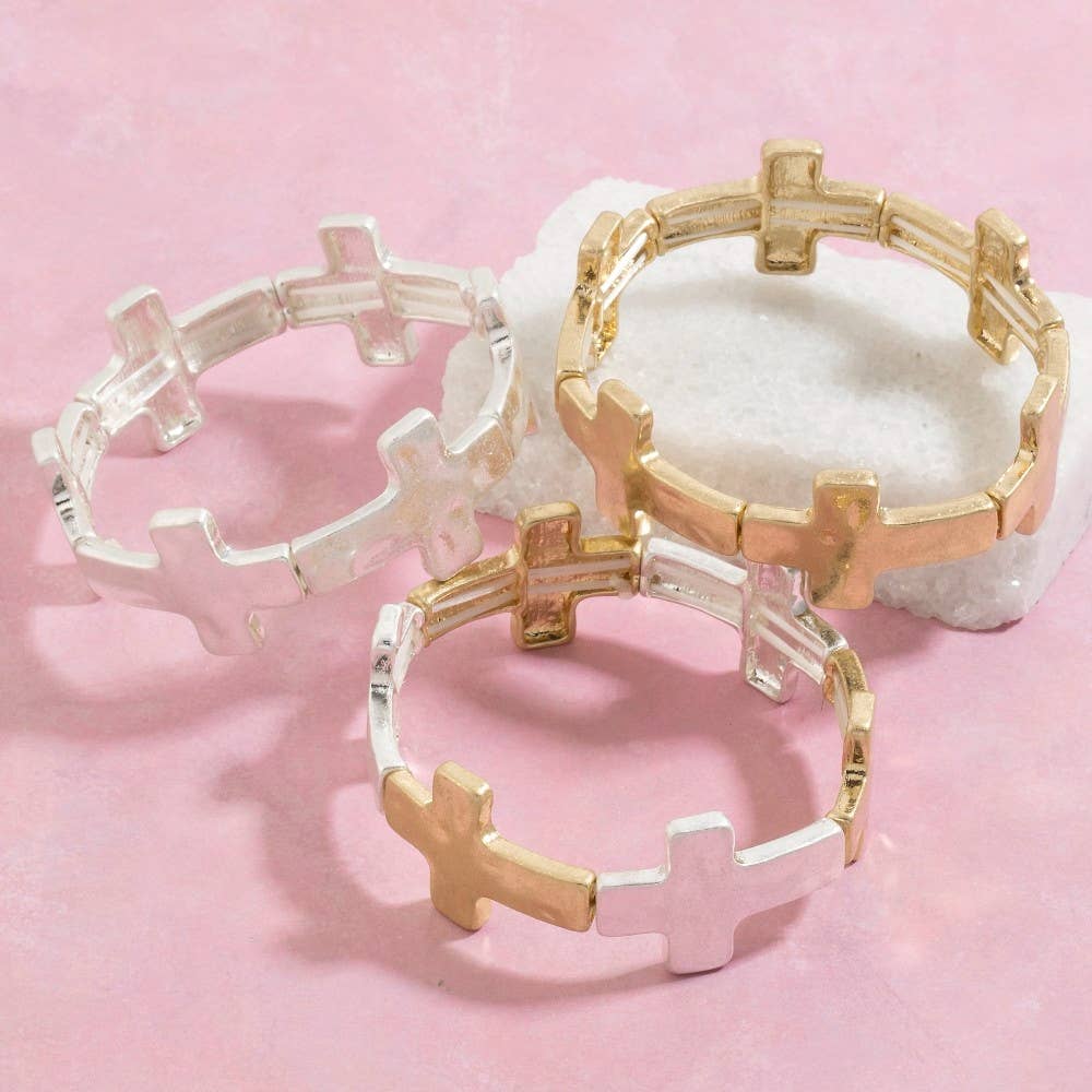 Metallic Cross Link Bracelet